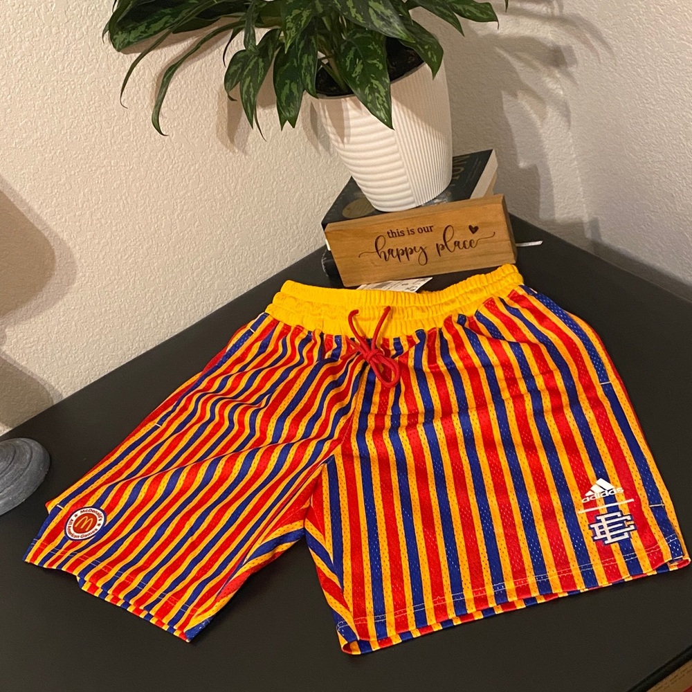 Adidas x Eric Emanuel x McDonald’s All American Classic Striped Shorts